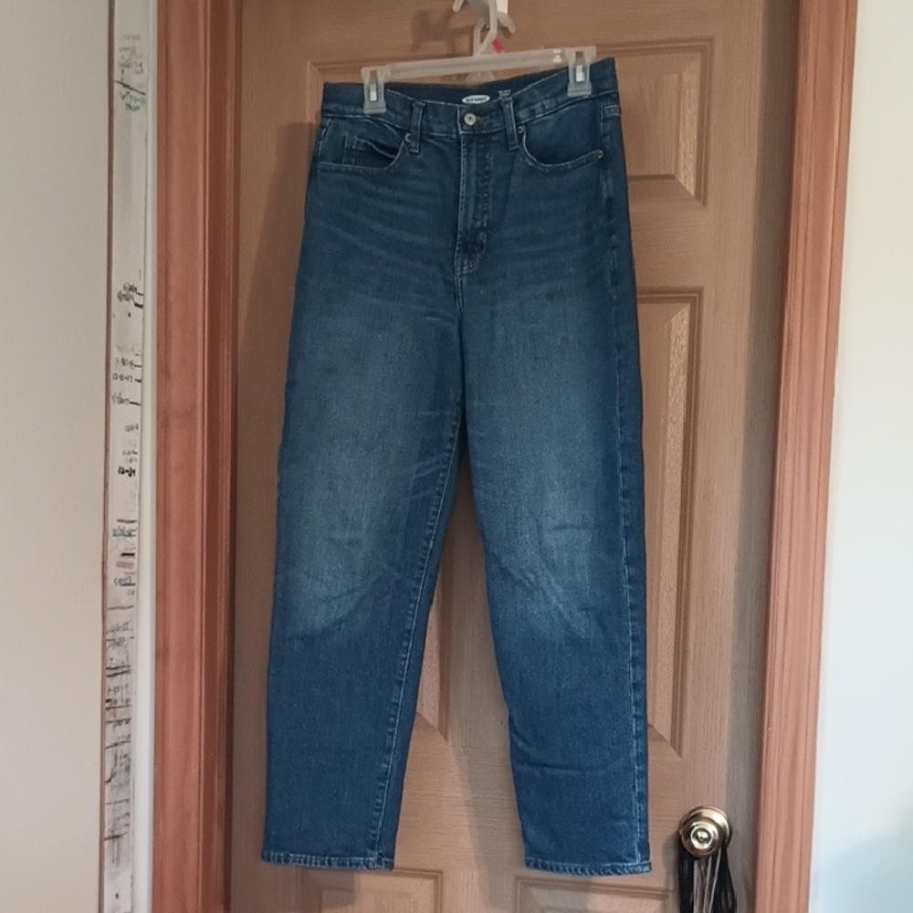 Old Navy  Sky High Extra High Rise Straight Blue Jeans